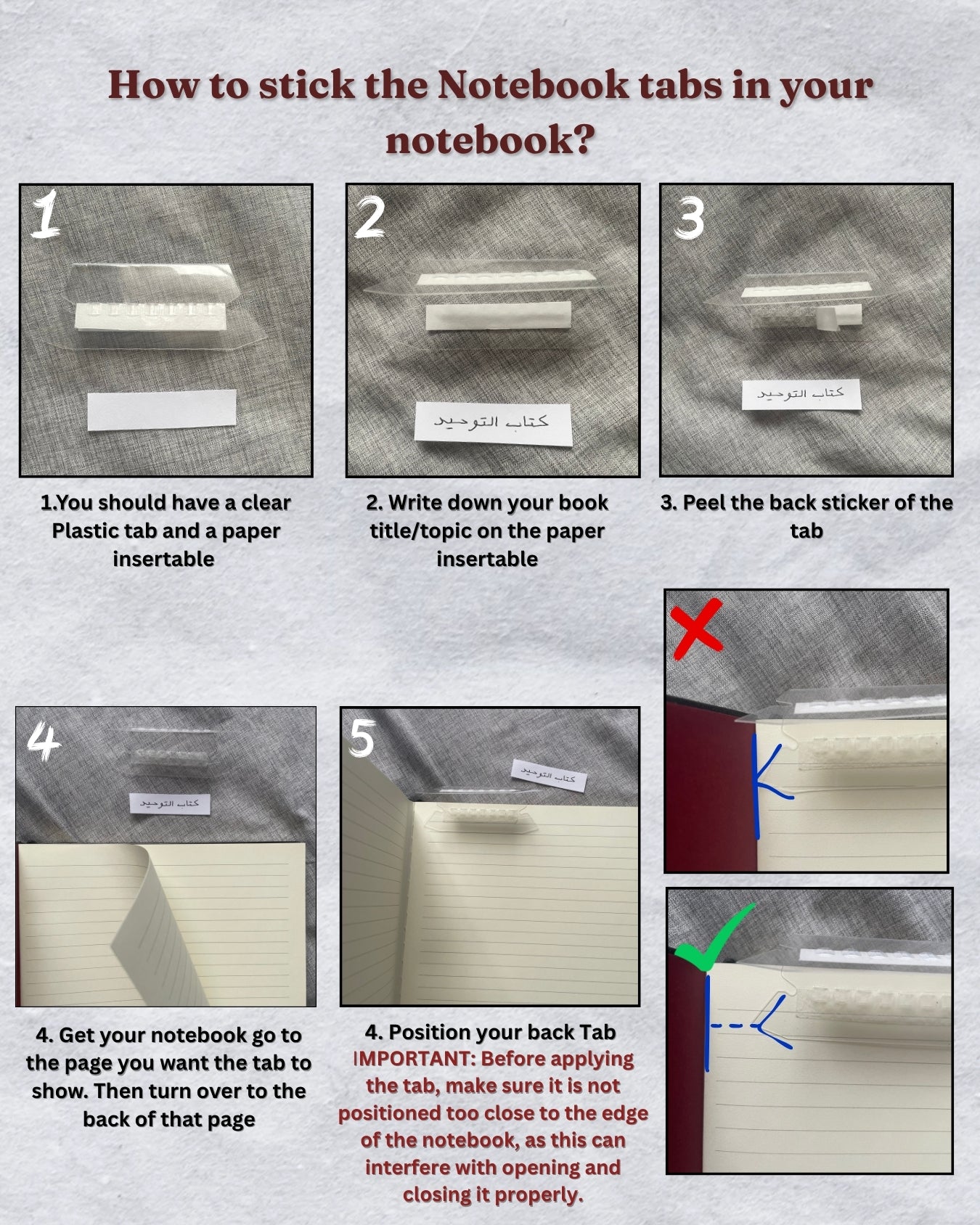 Clear Insertable Notebook Tabs